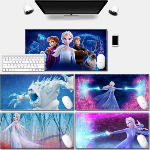 Computer Mousepad Play Mat with Locking Edge High Quality Durable Frozen Elsa Anna Desk Pads