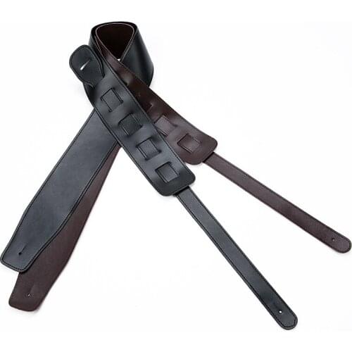Leather Adjustable Wide Electric Acoustic Bass Electric Guitar Folk Guitar Bass Strap Leather Guitar Strap