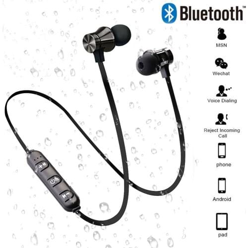 Magnetic Wireless Earphone XT11 music headset Phone Neckband sport Earbuds Earphone with Mic For