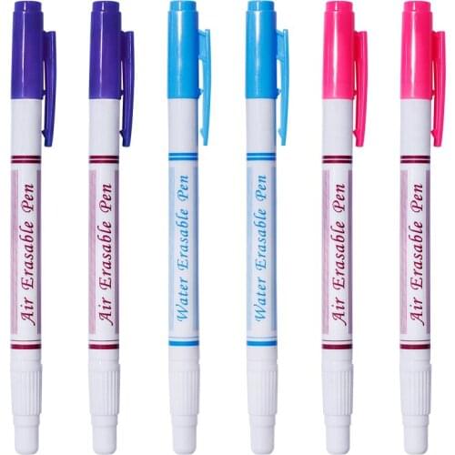 LMDZ 5Pcs Fabric Marker Pen Double Head Erasable Marking Pen Water Soluble Washable Marker Tool DIY Craft Cloth Marking Chalk