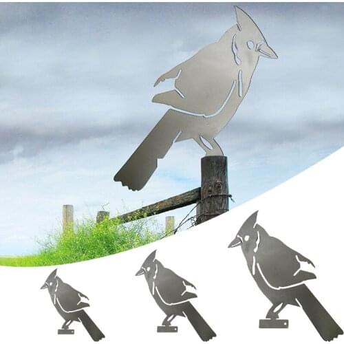 Metal Birds Art Silhouette Decoration Exquisite Wrought Iron Birds Shape Garden Stake Ornament for Home Courtyard Lawn GQ