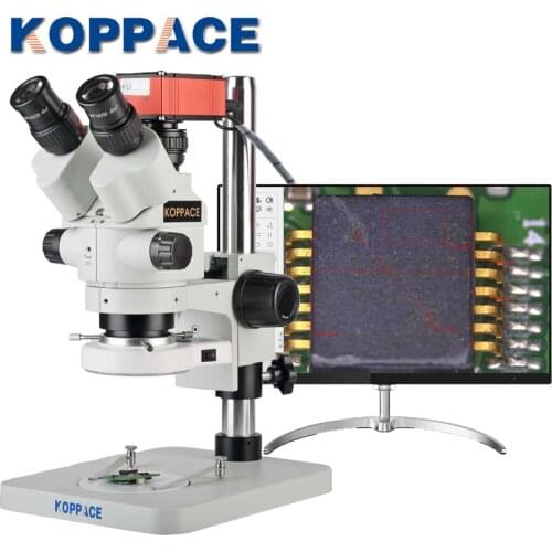 KOPPACE 3.5X-180X 4K 8.3 Million Pixels Stereo Measurement Microscope Can Take Pictures and Videos Export Measurement Data Table