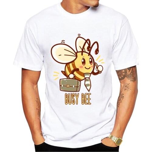 2019 Trend Men Cute Bees T Shirt Short Sleeves Insect T-shirt I Love Bee Tees Shirts Printed Honey Tshirt