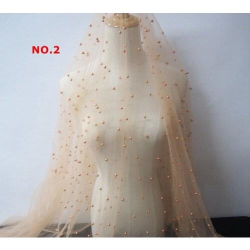 1Y/lot 18colors lrregular beaded lace soft mesh Inlaid pearl creative fabric DIY dresses accessories H055