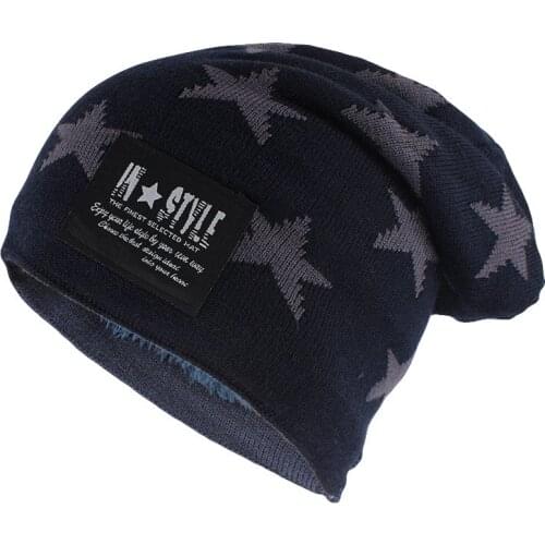 Miaoxi New Winter Hat For Men Thick Beanies Warm Adult Casual Caps Knit Brand Bonnet 5 Star Hip Hop Super cool Skull Skullies