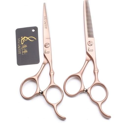 2Pcs M9030 6.0'' Mr Rabbit Hairdressing Cutting Shears Thinning Scissors Hair Styling Tools Professional Human Hair Scissors