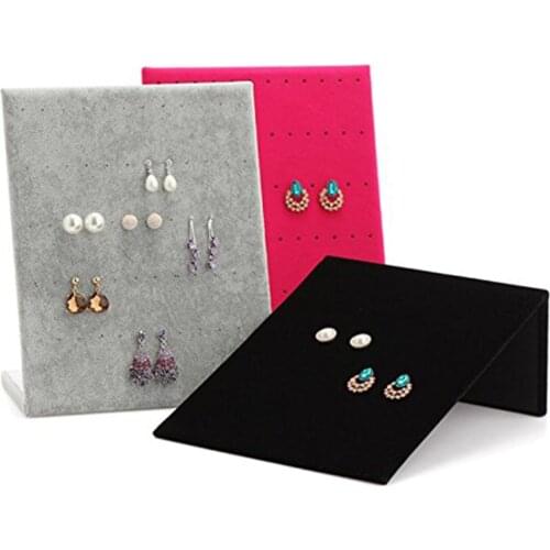 L-shape Stand Velvet Board 30 Pairs Earring Dangle Stud Holder Display Pad Jewelry Display Hanging Stand Holder Rack for Earring