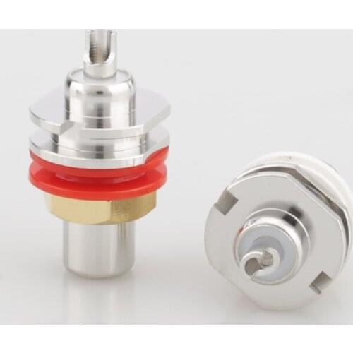Audiocrast GRFA Rhodium plated RCA socket RCA Socket RCA female Panel Mount plug Audio Terminal RCA Panel Mount Chassis