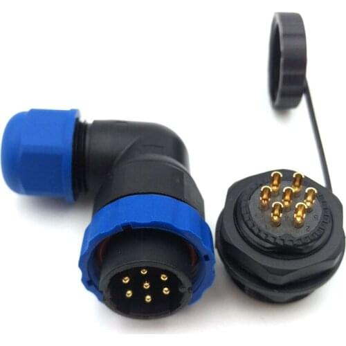Sd20 ip67 7pin panel mount waterproof wire connector, aviation plug and socket