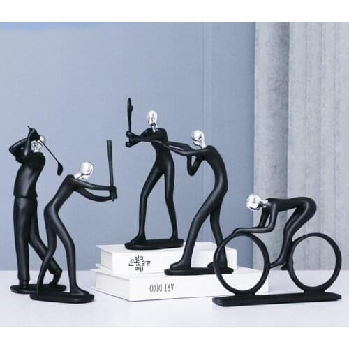 Modern Creative Exercise Sports People Figurines Statues Minimalist Abstract Art Sculpture Miniatures Decorations Crafts Gifts