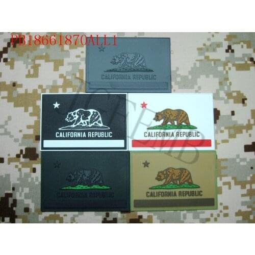 USA California flag Tactical military morale 3D PVC patch