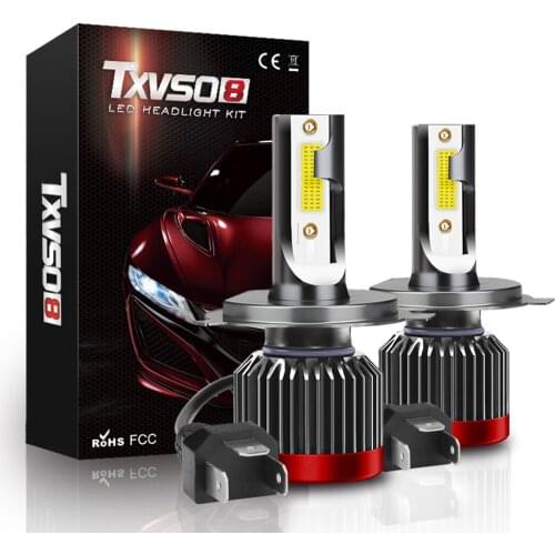 TXVSO8 Auto H4 Led Headlight Bulb for Car 12V Mini 9003/HB2 Diode Lamps 6000K Hi/Lo Lights 8000LM Coche Bombillas De Faros