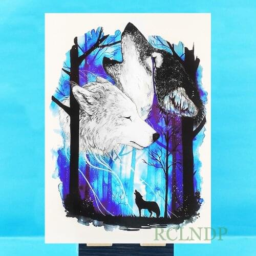 Waterproof Temporary Tattoo Sticker on body wolf lover tatto stickers flash tatoo fake tattoos for women girl men