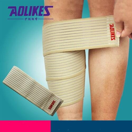 1 Pair 90*7.5cm Powerlifting Elastic Bandage Leg Compression Calf Knee Support Wraps Pads Protector Sports Safety HBK070