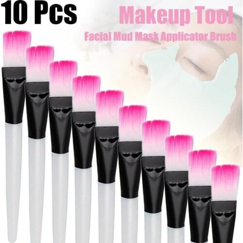 10pc Facial Mask Brush Makeup Brushes Eyes Face Skin Care Masks Applicator Cosmetics Mask Brush Tools Clear Handle #88767