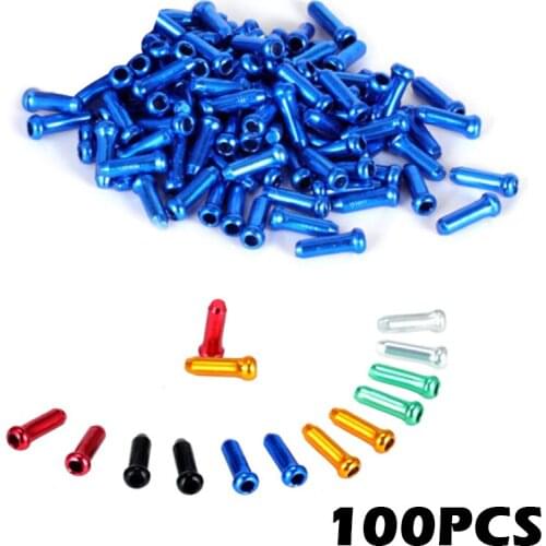 Aluminum Alloy Bike Shifter Cable Tip Bicycle MTB Brake Wire End Core Caps Biking Portable Dustproof Cycling Parts 100 pcs
