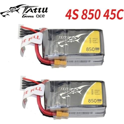 2 Pack TATTU 3S Lipo Battery 850mAh 75C Battery 11.1V XT30 Plug 58MM*29MM*21MM FPV Frame Drone Quadcopter Helicopter RC Car
