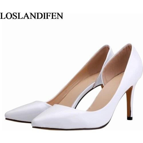 2020 New Fashion Size 35-42 High Heels Pumps Sexy Bride Women Shoes Thin Heel Point Toe High Heels Shoes Women NLK-C0055
