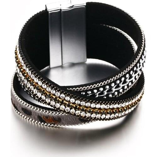 2021Trendy And Simple Style Alloy PU Leather Material Magnet Buckle European And American Style Suitable For Women Accessories