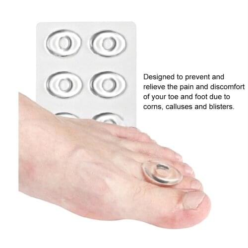 6Pcs/Set Foot Care Toe Protectors Soft Toe Corn Pad Callus Cushions Transparent Wear-Resistant Shoes Insert Stickers