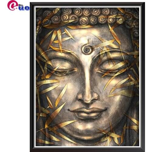 Diamond Painting Golden buddha statue gold leaf religious art 5d Cross Stitch Diamond Embroidery Mosaic Gift Home Decor
