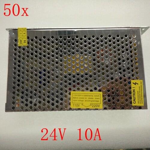FREE DHL 50pcs/lot DC24V 10A 240W LED Switching Power Supply Transformer,Input AC110/220V for LED light,2 years warranty