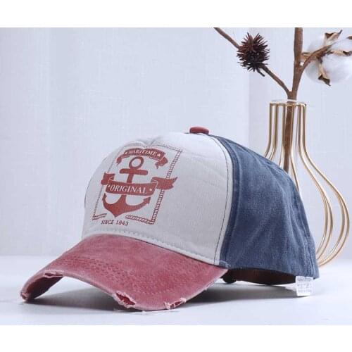 Hip Hop Baseball Hats Couples Hat Man Woman Pure Cotton Baseball Caps Do Old Pirate Ship Anchor Gorras Wash Cap