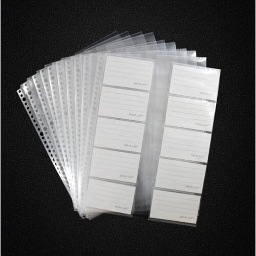 Large A4 Loose Leaf Clear Sheets Protectors 30Holes, Two sides 20cards, Transparent Name Cards Collection Bag