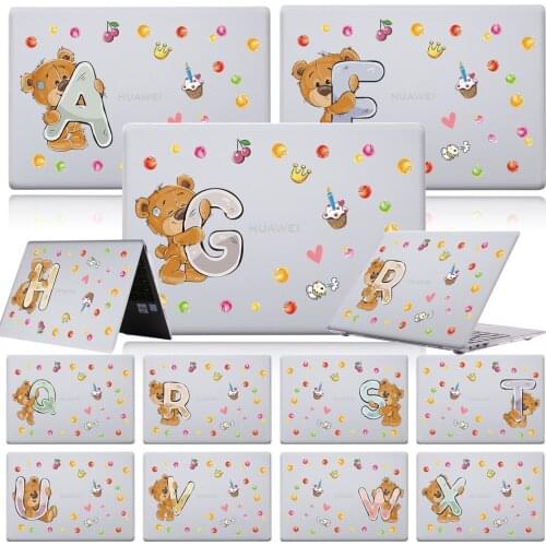 For Huawei MateBook D14/D15/13/14/X Pro 13.9/X 2020/Honor MagicBook Pro 16.1/14/15 Bear Pattern Laptop Case Shell