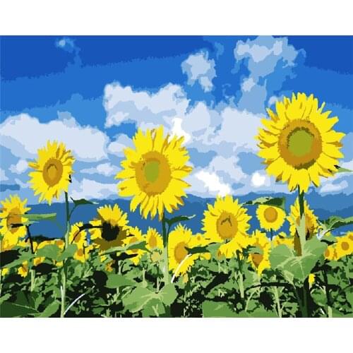 CraftArtGo Painting By Numbers Flower painting On Canvas HandPainted Gift Picture By Number Waterfall Kits Home Decoration