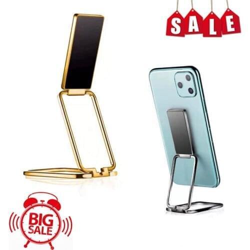 Phone Holder Stand Grip For Mobile Phone Car Magnetic Mount Phone Back Sticker Pad Unniversal Bracket Adjustable Metal Stand