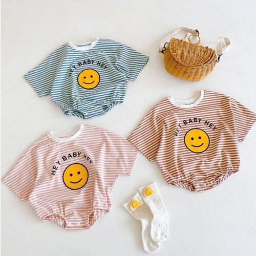 Summer Baby Bodysuits Girls Jumpsuits Infant Boys Striped One Piece Newborn Clothing