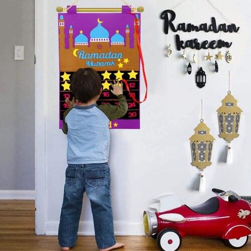 FENGRISE Eid Mubarak Felt Advent Calendar Ramadan Decoration Islam Muslim Party Decor Eid Al Adha Ramadan And Eid Ramadan Kareem