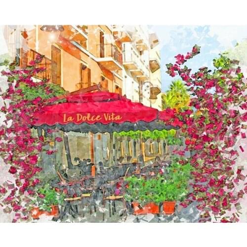 GATYZTORY 60x75cm DIY Frame Painting by Number Landscape Acrylic Paint Color Handmade Drawing By Number For Adults On Canvas