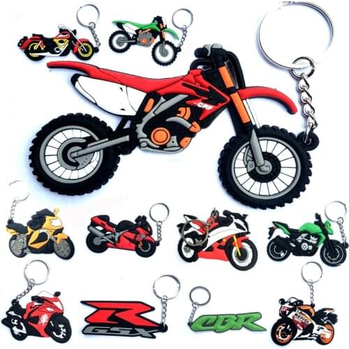 Mountain Motorcycle Keychain Creative Personality Key Rings Keyring Keychain Motor Bike Soft Rubber Ring Chain Key moto Keychain