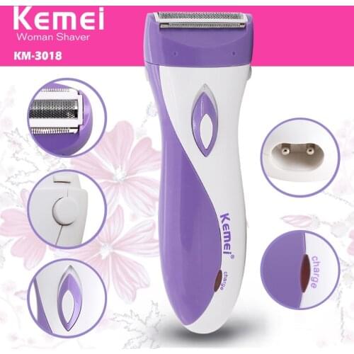 Kemei Rechargeable Waterproof Bikini Armpit Razor for Women Cordless Epilator Hair Remover Lady Shaver Underarm Hair Trimmer