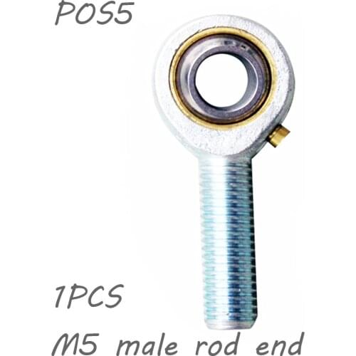 1pcs POS5 M5 hole 5mm metric fish eye Rod Ends bearing male thread ball joint bearing right left hand with grease nipple
