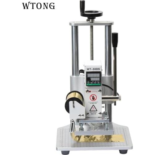 WT-90DS Double Rod Leather Hot Stamping Foil Logo Trademark Photo Braning PU Phone Case Heat Press Machine Notebook