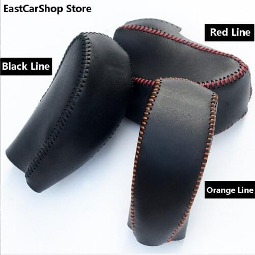 Car Leather Knob Cover Gear Head Shift Knob Cover Gear Shift Collars Case for Subaru XV 2018 2019 2020 2021 Car Accessories