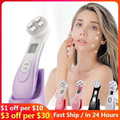 Mesotherapy Electroporation RF Radio Frequency Facial LED Photon Skin Care Beauty Device Face Lifting Tighten Wrinkle Removal