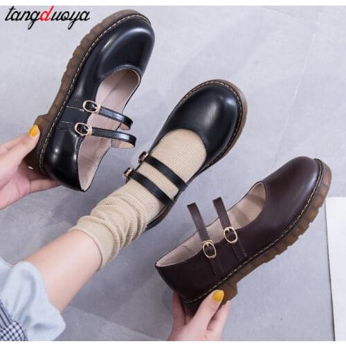Sweet anime Japanese Student Lolita Shoes College Girl Shoes JK Commuter Uniform Shoes PU Leather Shoes cosplay Mary Jane Shoes