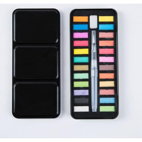 Solid gouache paint set with 12 colors, 18 colors, 24 colors gouache powder set art supplies in case for kids painting utensils