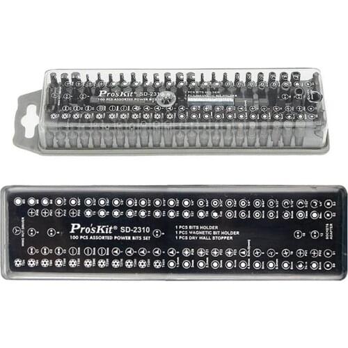 ProsKit 100pcs Assorted Power Bits SD-2310 All in One Set screwdriver exchange bits for DIY ratchet Tool steel bits