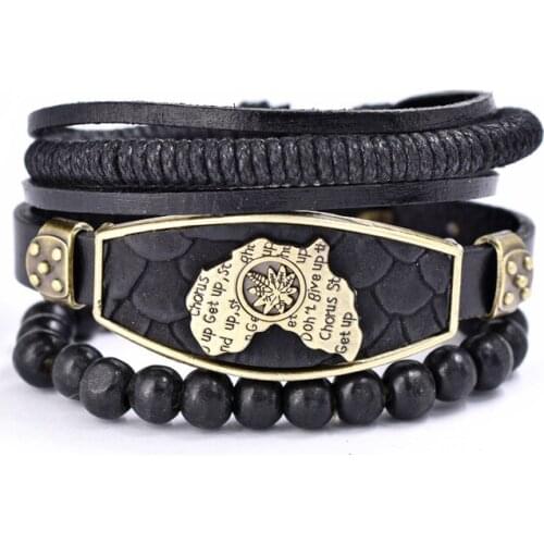 Black Wrap Woven New Fashion Handmade Mens Bracelets Mens Womens Leather Bracelets Mens Bracelets Wholesale Jewelry Gifts