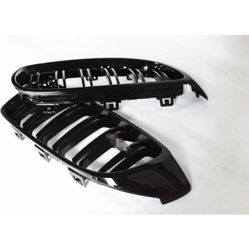 One Pair 2013+ 4 Series ABS Gloosy Black Dual Line Front Grills with M 4 LOGO for Bmw F32 F33 F36 F82 Car Accessories Grills