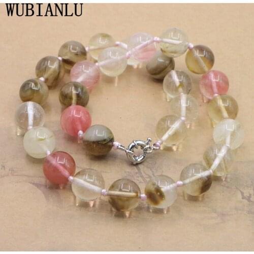 WUBIANLU New Original Jaspers Tourmaline Natural Stone Necklace Princess Necklace For Women Birthday Gift Jewelry Wholesale T230