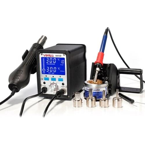 YIHUA 995D SMD BGA Rework Station 750W Telephone Repair Soldering Station Digital Lead-free Hot Air Gun Electric Soldering Iron