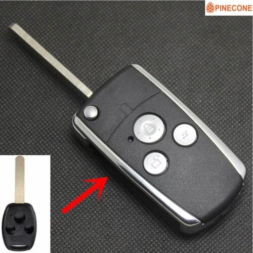 PINECONE Key Case for HONDA ACCORD CRV CIVIC ODYSSEY PILOT Car Key Styling 3 Button 47mm Uncut HON66 Blade Modified Key Shell Fo