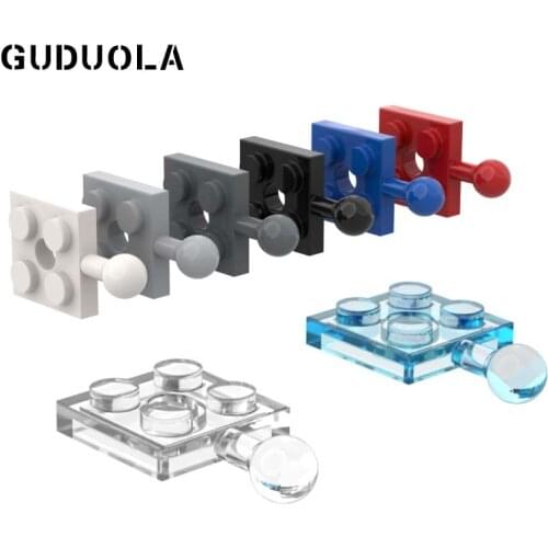 Guduola Plate 2x2 with Towball and Hole in Plate 15456 Assembles Building Block Brick Parts Toy Gift for Kid 40pcs/LOT