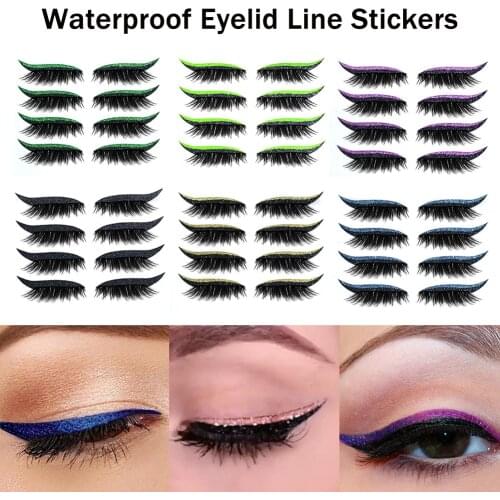 Eyelid Line Stick Reusable Diamond eyeliner stickers Cat Eye Makeup Double Eyelid Sticker Eyeliner Makeup Sticker Dropshipping